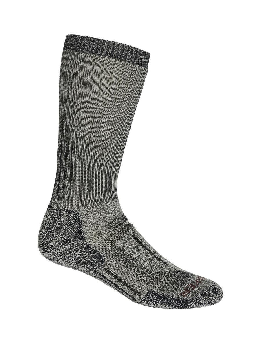 Jet Heather / Espresso Men's Icebreaker Merino Mountaineer Mid Calf Socks | USA 1037LISH